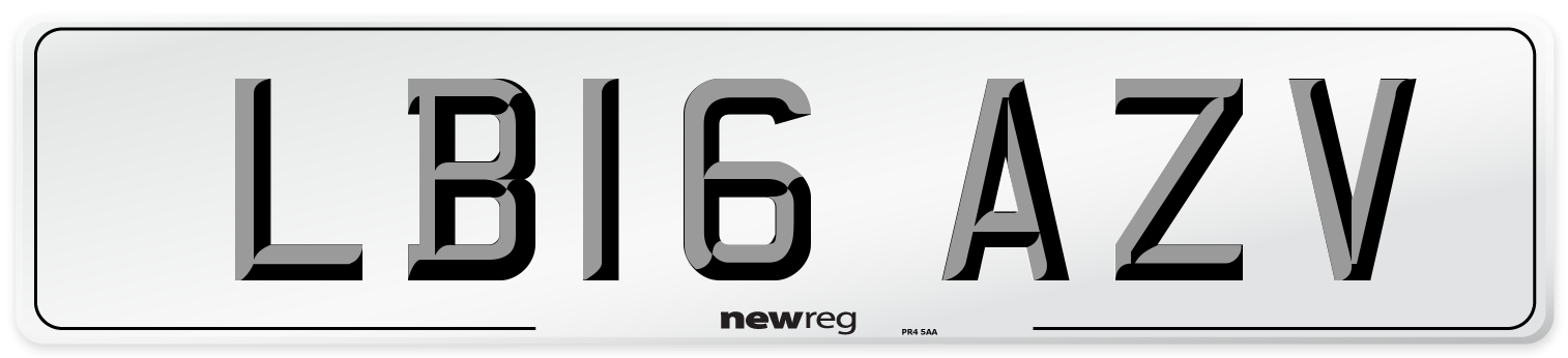 LB16 AZV Number Plate from New Reg